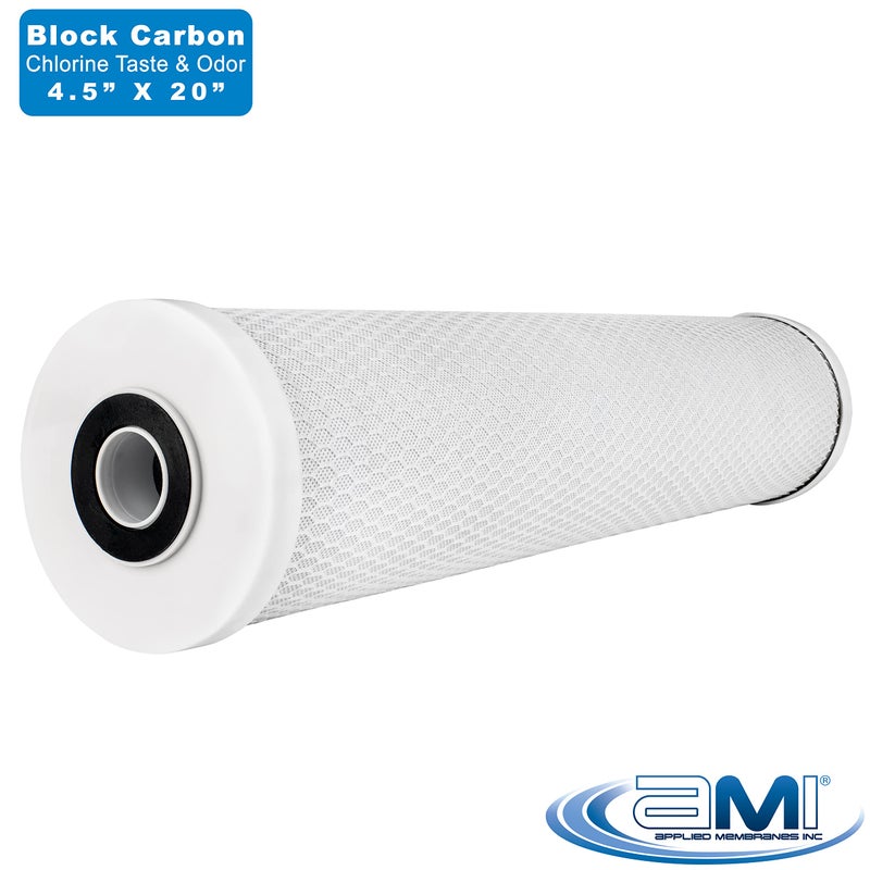 APPLIED MEMBRANES INC. 4.5" x 20" Carbon Water Filter | Whole House or Commercial Water Filtration System Replacement Filter | Chlorine Taste Odor Removal | Fits 20" Big Blue Housing | H-F4220AC - Image 2